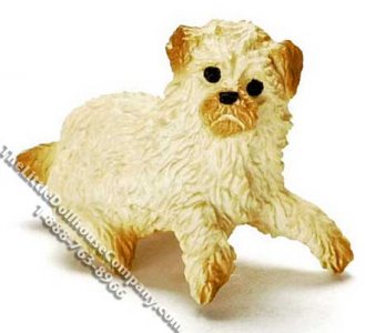 (image for) Dollhouse Scale Model Sitting Blonde Poodle