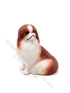 (image for) Miniature Red Japanese Chin for Dollhouses