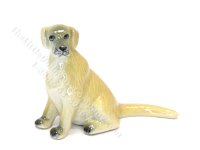 (image for) Miniature Porcelain Labrador Retriever Dog Figurine for Dollhouses