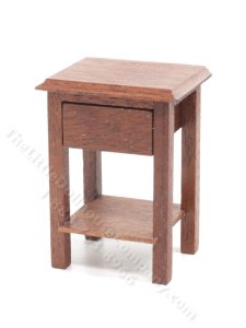 (image for) Miniature Walnut Nightstand for Dollhouses