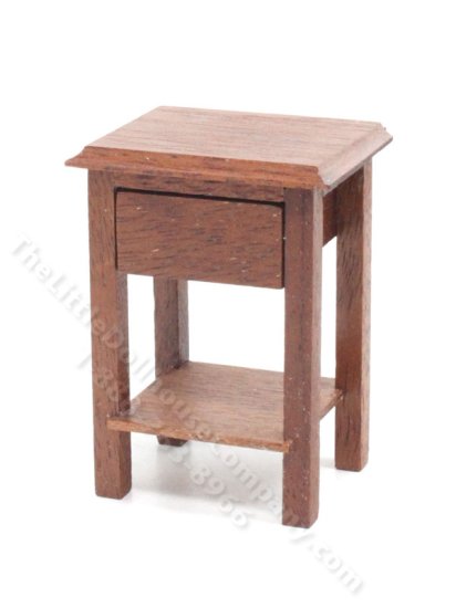 (image for) Miniature Walnut Nightstand for Dollhouses