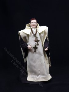(image for) Miniature Handcrafted Vintage Medieval Clergyman Doll