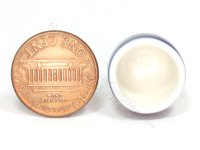 (image for) Miniature Tall White Ceramic Bowl with Blue Rings