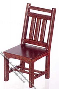 (image for) Miniature Walnut Dining Room Chair for Dollhouses