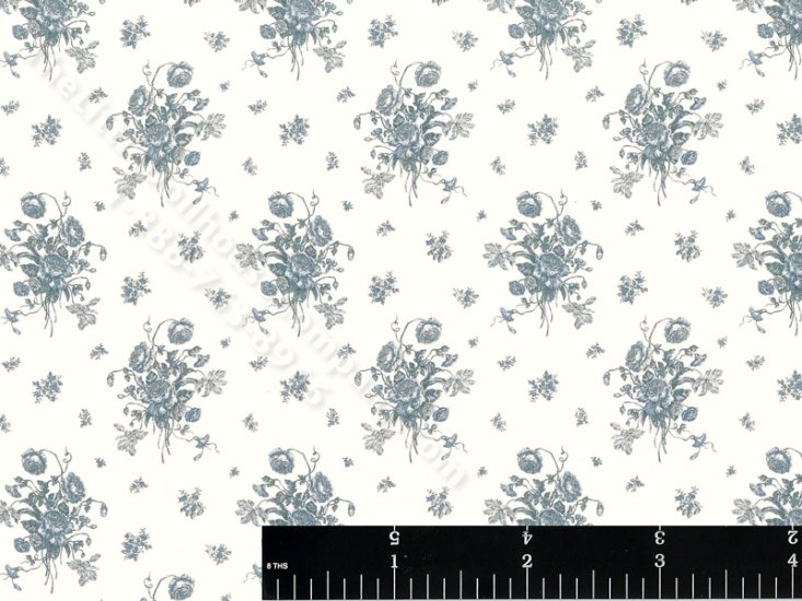 (image for) Rio Dante Pattern Miniature Wallpaper for Dollhouses - Blue
