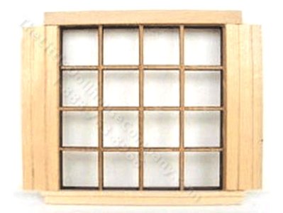 (image for) Miniature 16 Pane Shuttered Double Window for Dollhouses
