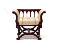 (image for) Miniature Curule Chair for Dollhouses - Mahogany