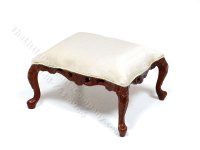 (image for) Walnut Stool with Beige Cushioning