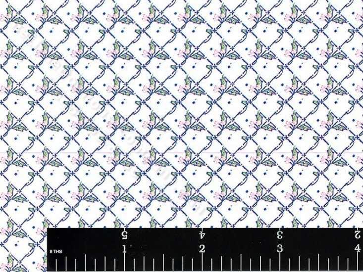 (image for) Floral Lattice Miniature Wallpaper for Dollhouses