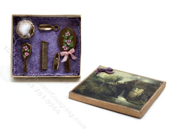(image for) Miniature Gold Vanity Set for Dollhouse
