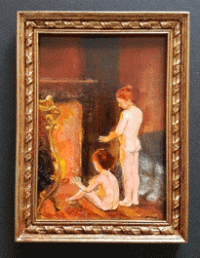 (image for) Miniature Handpainted Paul Peel 'After the Bath'
