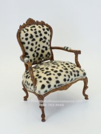 (image for) Miniature Walnut & Animal Print Upholstery Arm Chair