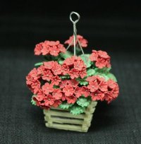 (image for) Red Geranium Hanging Flowers