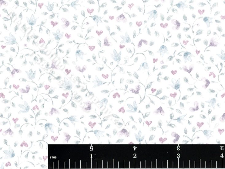 (image for) Blue and Purple Flowers Miniature Wallpaper for Dollhouses