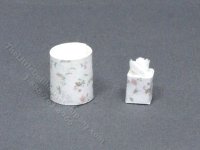 (image for) 1:24 Scale Purple Waste Paper Basket and Tissue Box for Dollhouses