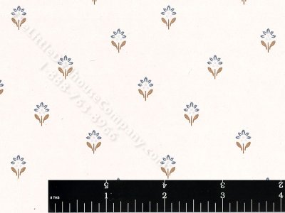 (image for) Blue Flowers Miniature Wallpaper for Dollhouses