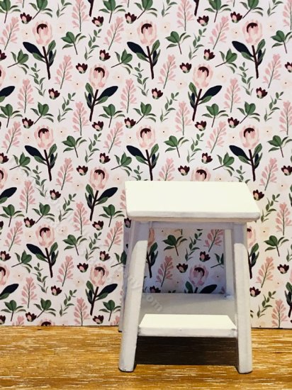 (image for) Dollhouse Scale Model Wallpaper - Pink Floral - 3pc Set