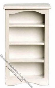 (image for) Miniature White Bookcase for Dollhouses