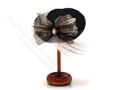 (image for) Ladies Black Feathered Hat by Judith Blondell for Dollhouses