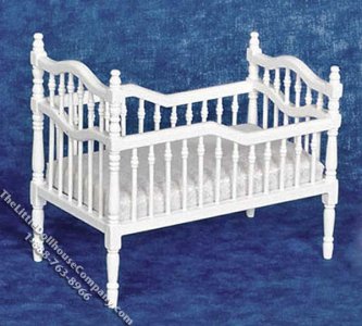 (image for) Miniature White Victorian Crib