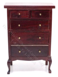 (image for) Miniature Mahogany Dresser Drawers for Dollhouses