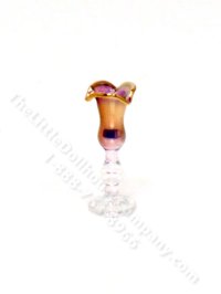 (image for) Miniature Iridescent Stemmed Glass Vase