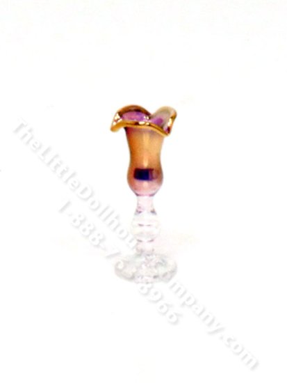 (image for) Miniature Iridescent Stemmed Glass Vase