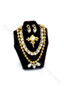 (image for) Miniature Gold Jewelry Set w/ Diamond Brooch by Judith Blondell