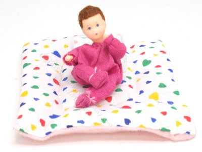 (image for) Brunette Baby Girl Flexible Doll on Blanket by Erna Meyer