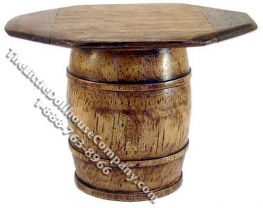 (image for) Miniature Octagonal Topped Barrel Pub Table for Dollhouses