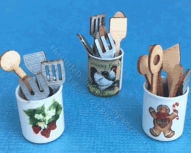 (image for) Utensil Canister with Wooden Utensils and Choice of Decals