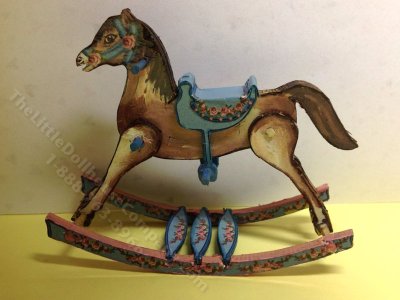 (image for) Miniature Blue and Brown Rocking Horse Kit for Dollhouses