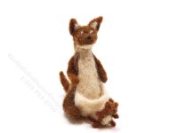 (image for) Miniature Felted Kanga and Roo by Trace Goldfarb