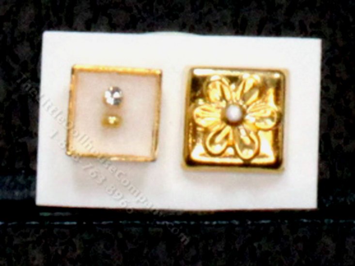 Miniature Ring Set in Square Gold Box by Cheryl Warder (image for) Miniature Ring Set in Square Gold Box by Cheryl Warder