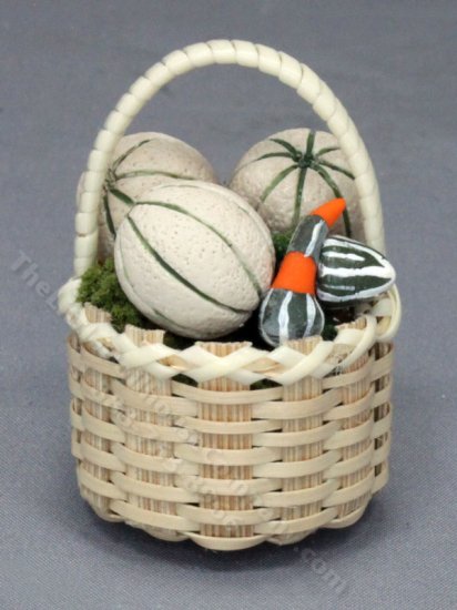 (image for) Miniature Basket of Melons for Dollhouses