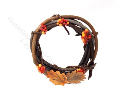 (image for) Miniature Autumn/Thanksgiving Wreath for Dollhouses