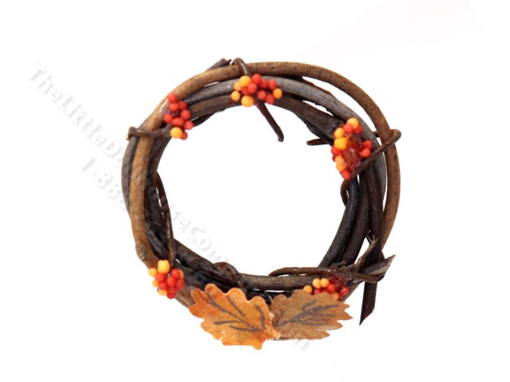 (image for) Miniature Autumn/Thanksgiving Wreath for Dollhouses