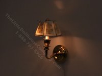 (image for) Miniature 12v Short Wall Sconce for Dollhouses - White and Gold