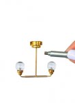 (image for) Miniature LED 2 Up-Arm Chandelier with Wand for Dollhouse