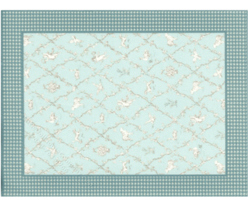 (image for) Miniature Small Scale Blue Trellis Rug