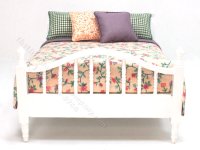 (image for) Miniature Modern White Bed Dressed in Peach Floral