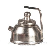 (image for) Dollhouse Scale Model Chrome Tea Kettle