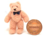 (image for) Miniature Medium Pink Mohair Teddy Bear by Erna Meyer