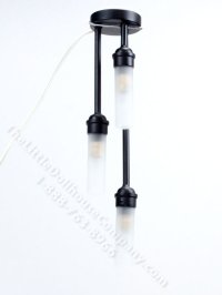 (image for) Miniature 3 Ceiling Light with Frosted Shade - Black