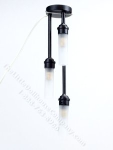 (image for) Miniature 3 Ceiling Light with Frosted Shade - Black