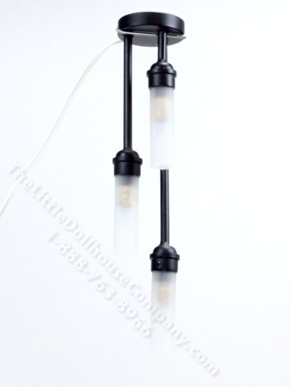 (image for) Miniature 3 Ceiling Light with Frosted Shade - Black