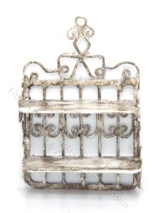 (image for) Miniature Distressed Wicker Wall Shelf for Dollhouses
