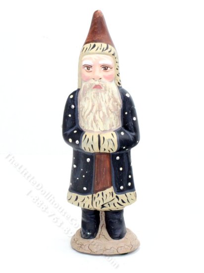 (image for) Miniature Blue Starry Night Santa Figurine for Dollhouses