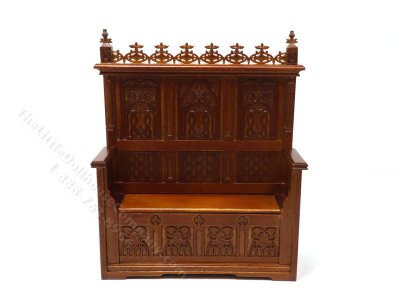 (image for) Miniature Gothic Monks Bench for Dollhouses