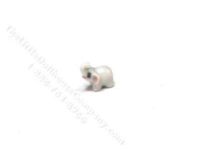 (image for) 1:24 Scale Miniature Porcelain Elephant Statuette for Dollhouses